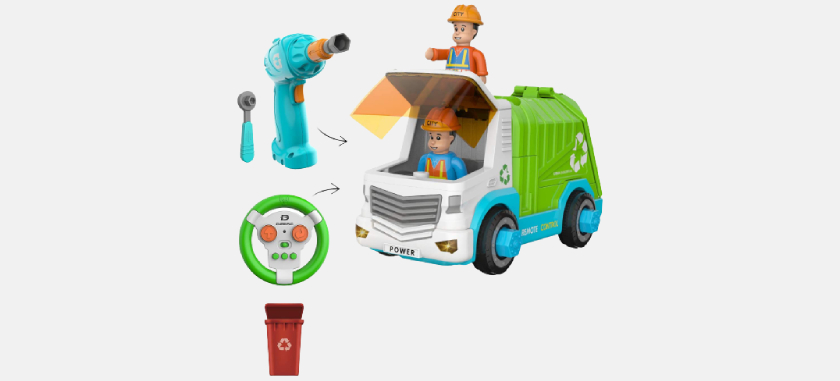 Best Remote Control Garbage Truck,DEERC Remote Control Take Apart Toys Cars for Kids